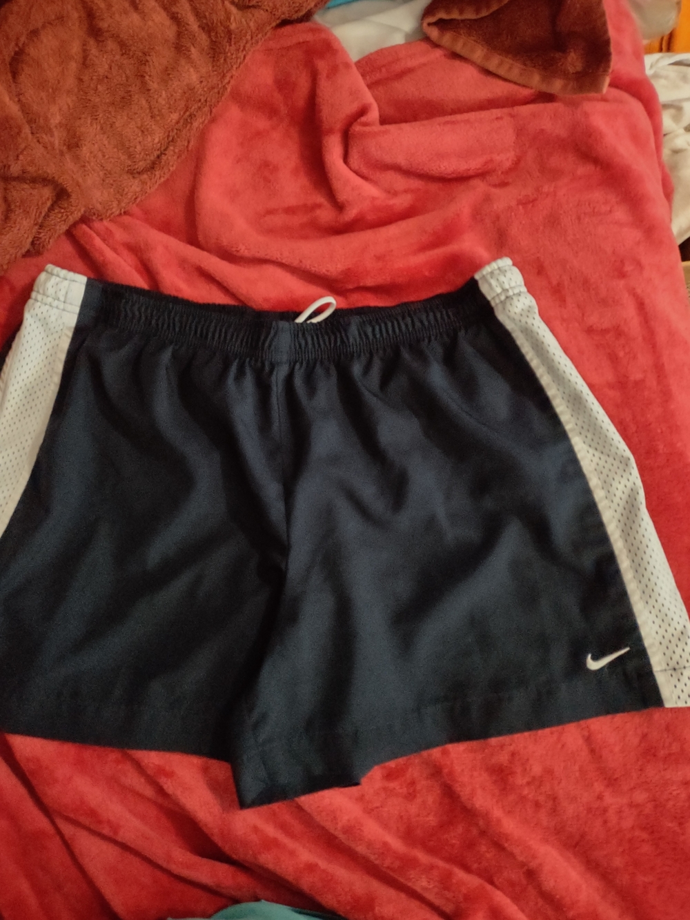 Nike Athletic Shorts w\White Side Panels Y2K Era Parachute. L(12-14) 1407sm